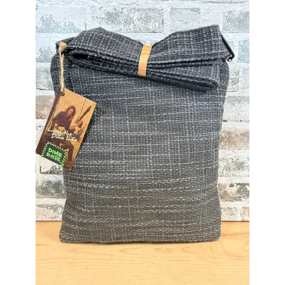 Dime Bags Multi-Purpose Traveler Bag Unisex OS Black Hemp Crossbody Zip NEW